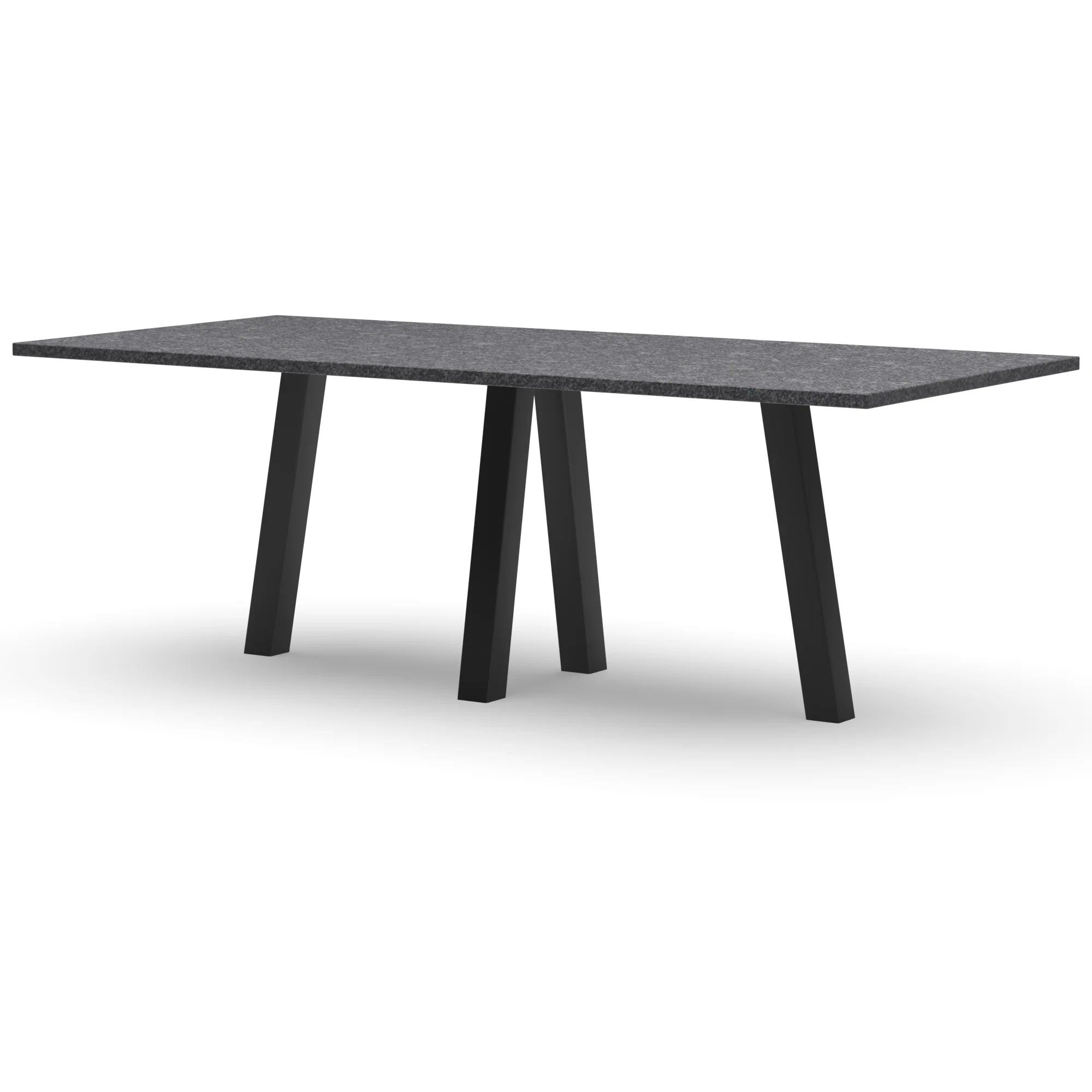 Rechthoekige granieten tafel Praag staal — studio