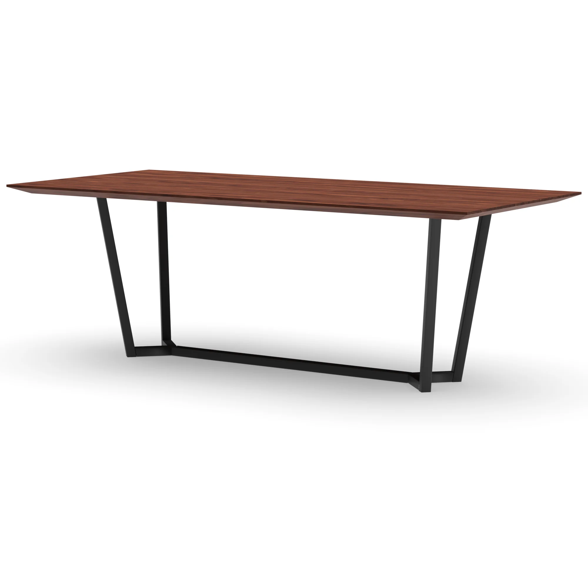 Rechthoekige notenhouten tafel Lissabon staal — studio