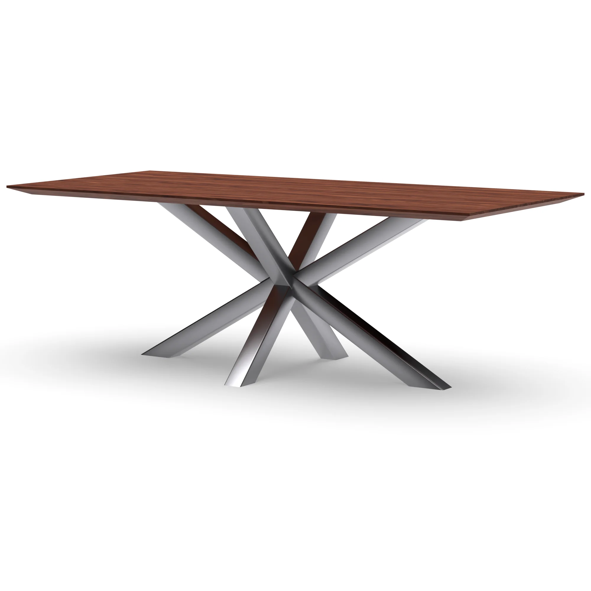 Rechthoekige notenhouten tafel Riga 80x80 RVS — studio