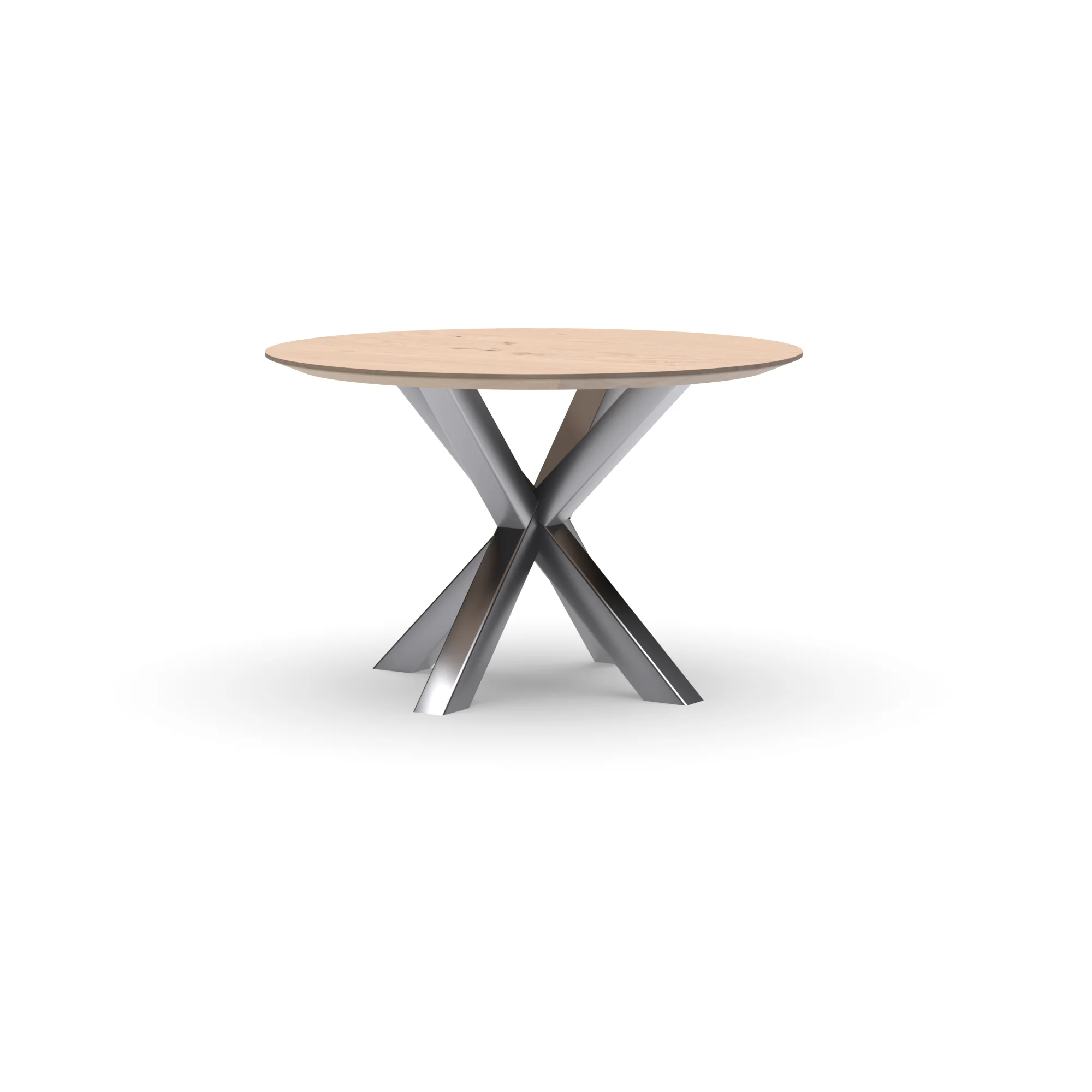 Ronde eikenhouten tafel Riga 80x80 RVS — studio