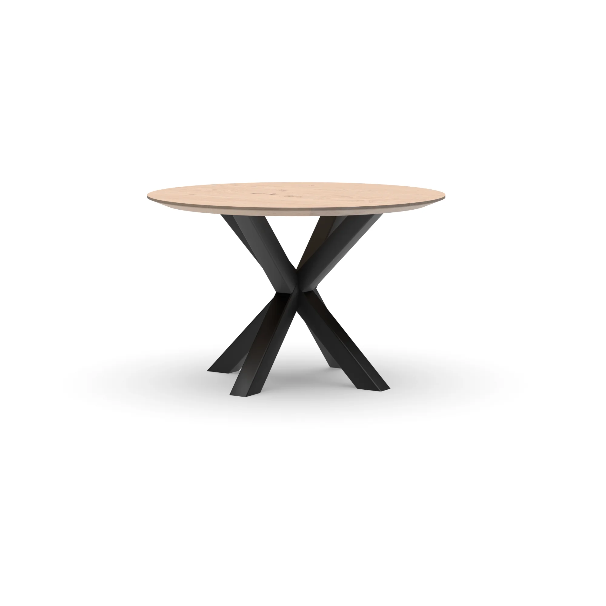 Ronde eikenhouten tafel Riga 80x80 staal — studio