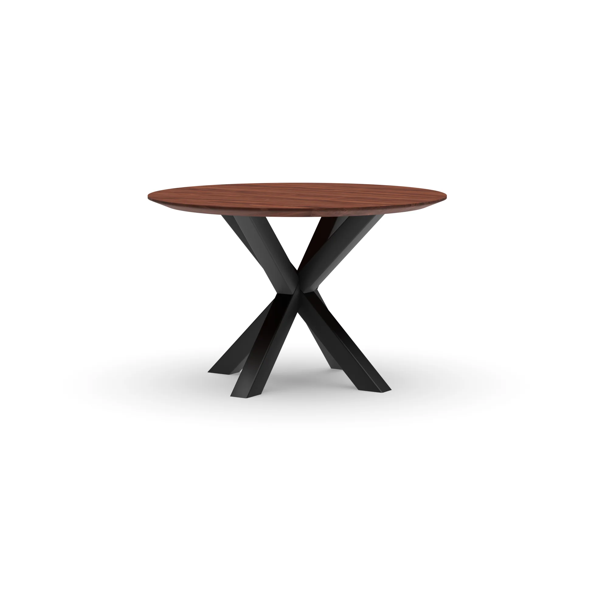 Ronde notenhouten tafel Riga 80x80 staal — studio