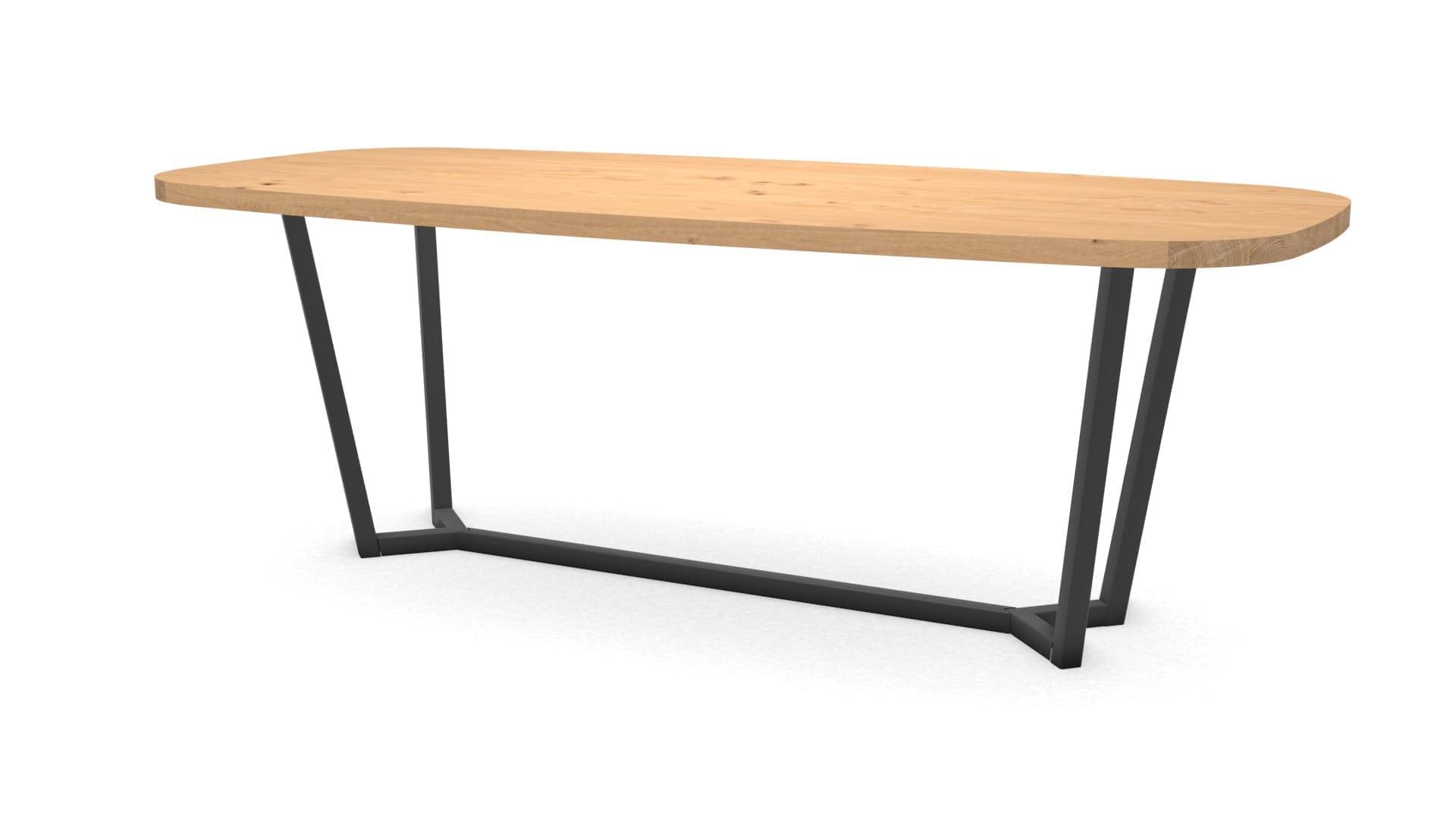 Deens ovale eikenhouten tafel Lissabon staal