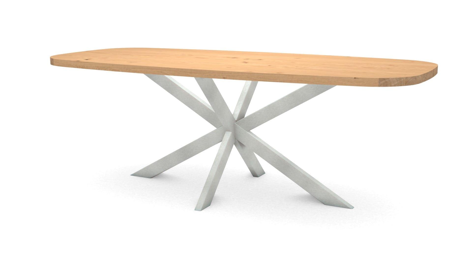 Deens ovale eikenhouten tafel Riga 80×40 RVS