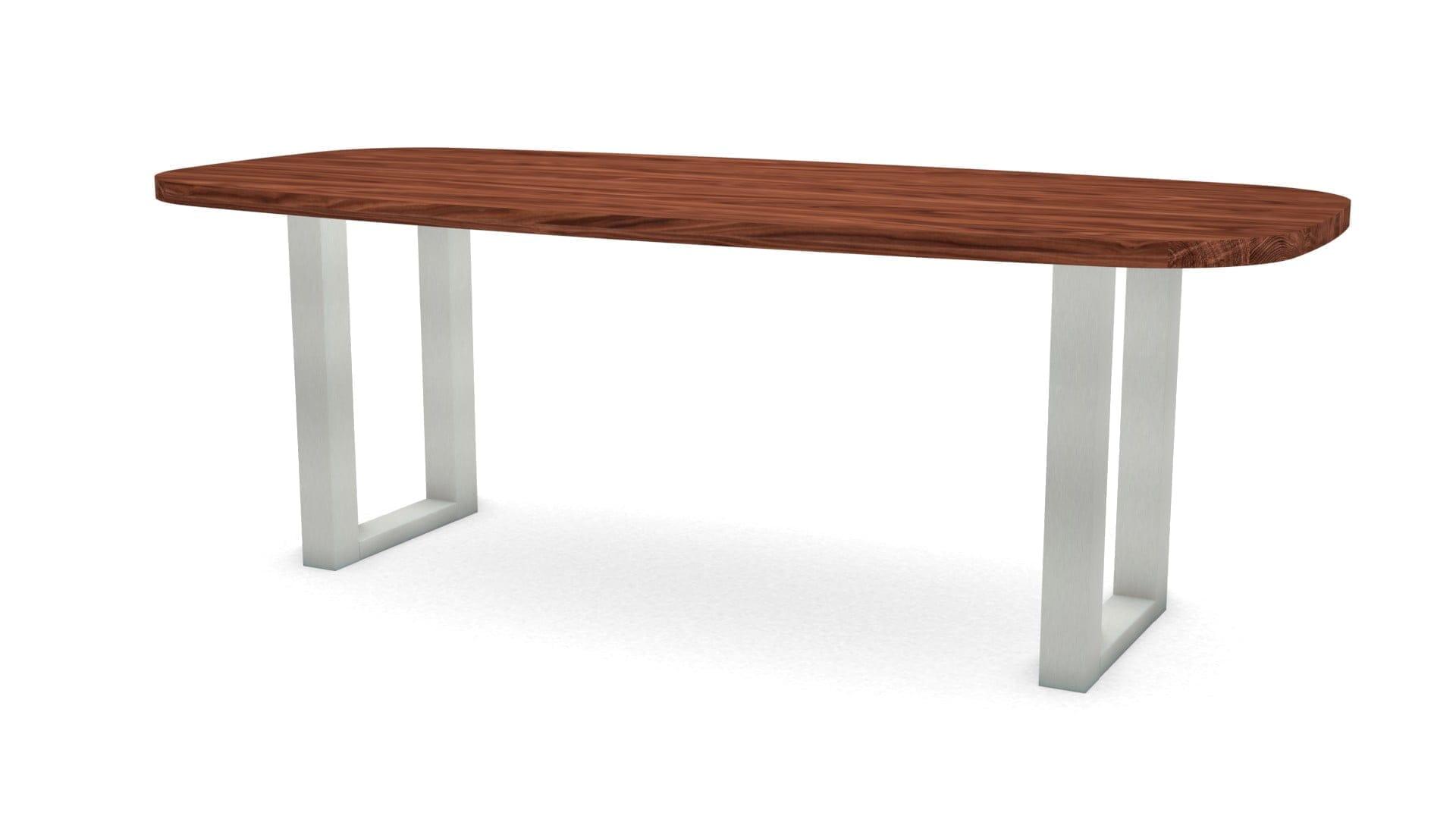 Deens ovale notenhouten tafel Amsterdam RVS