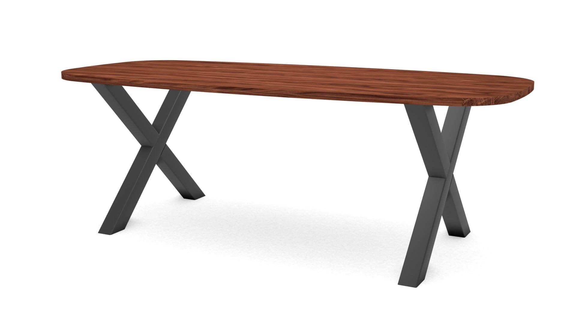 Deens ovale notenhouten tafel Sydney staal