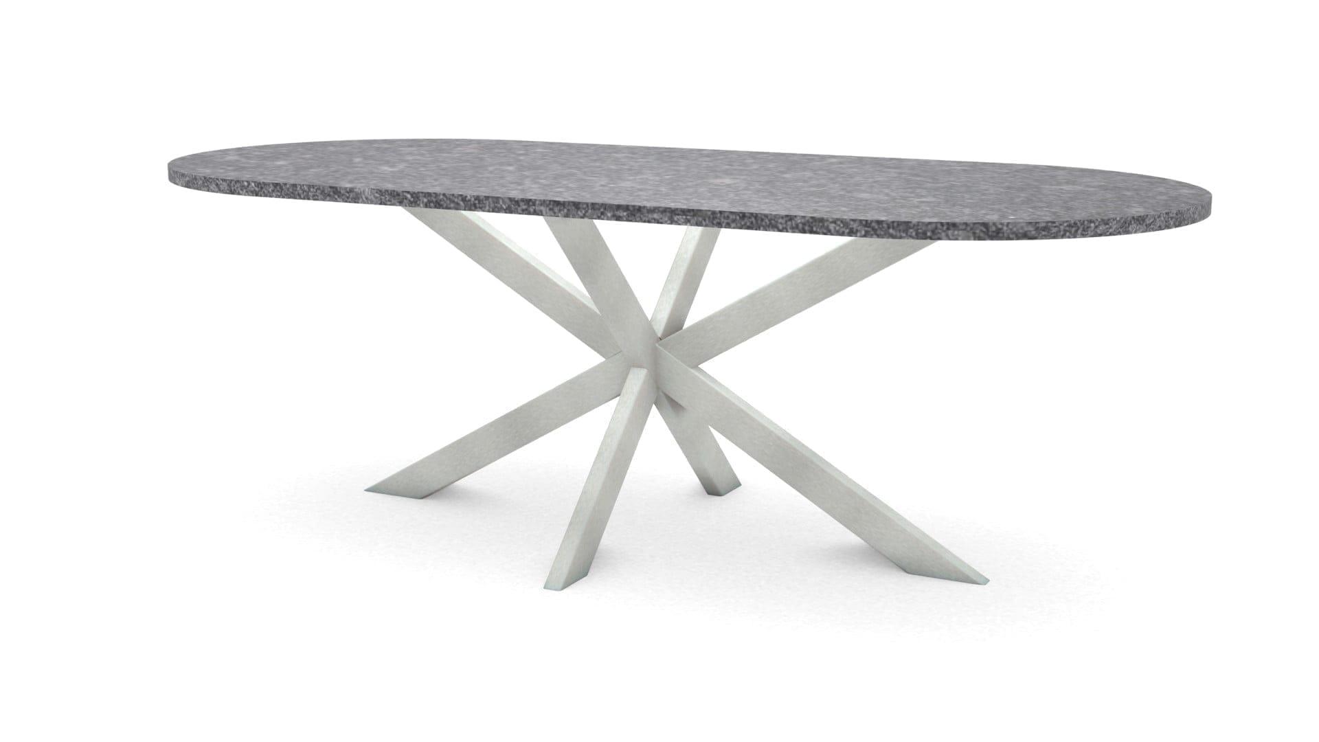 Halve cirkel granieten tafel Riga 80×40 RVS