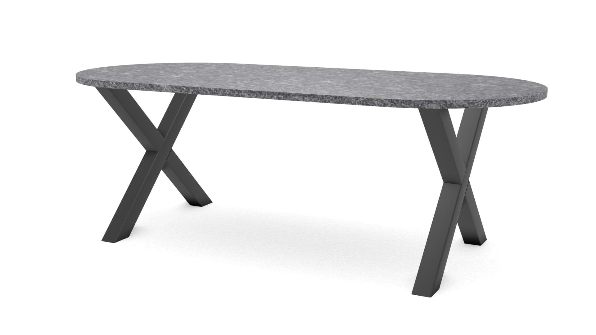 Halve cirkel natuurstenen tafel Sydney staal