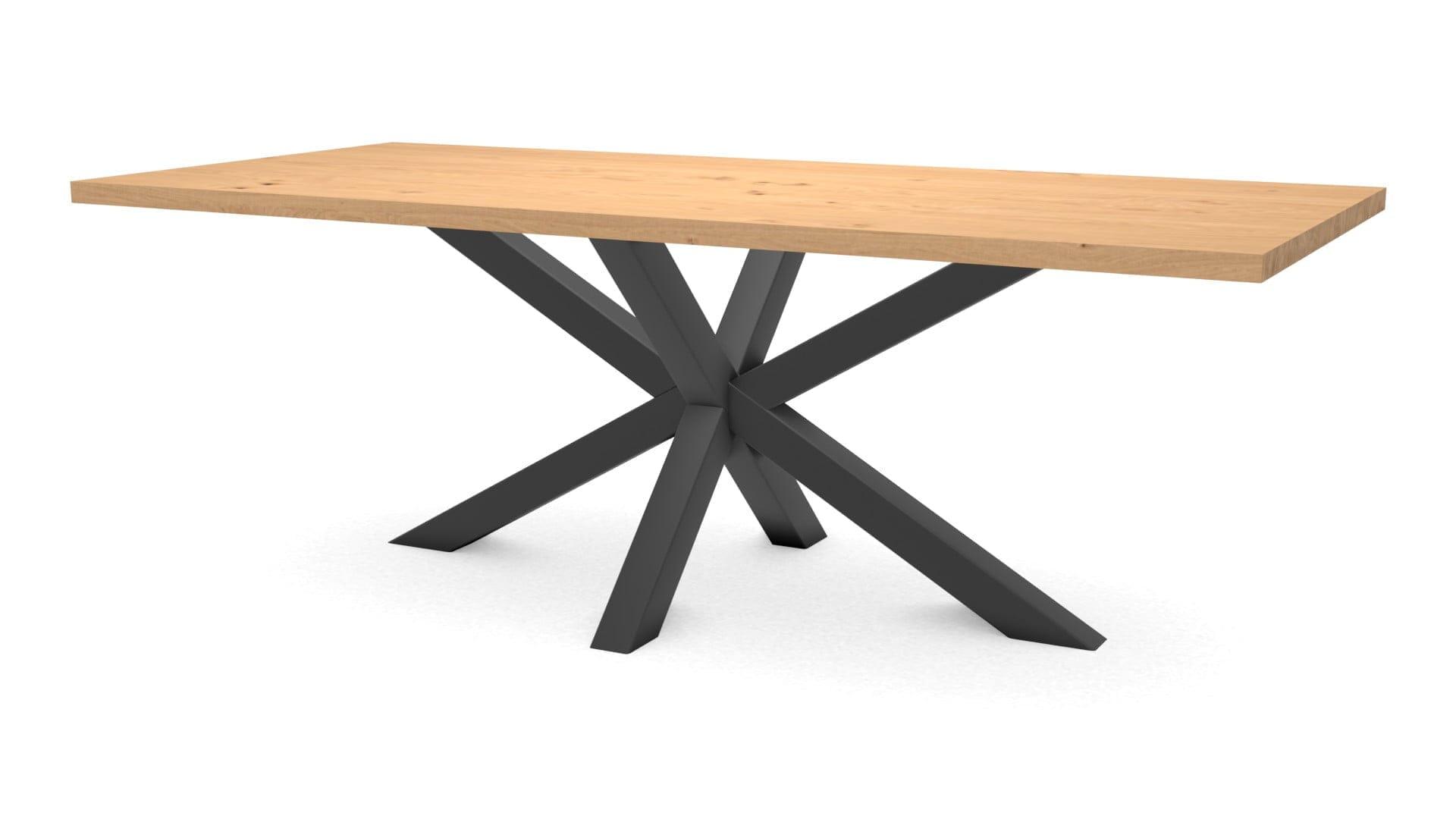 Rechthoekige eikenhouten tafel Riga 80x80 staal - 1