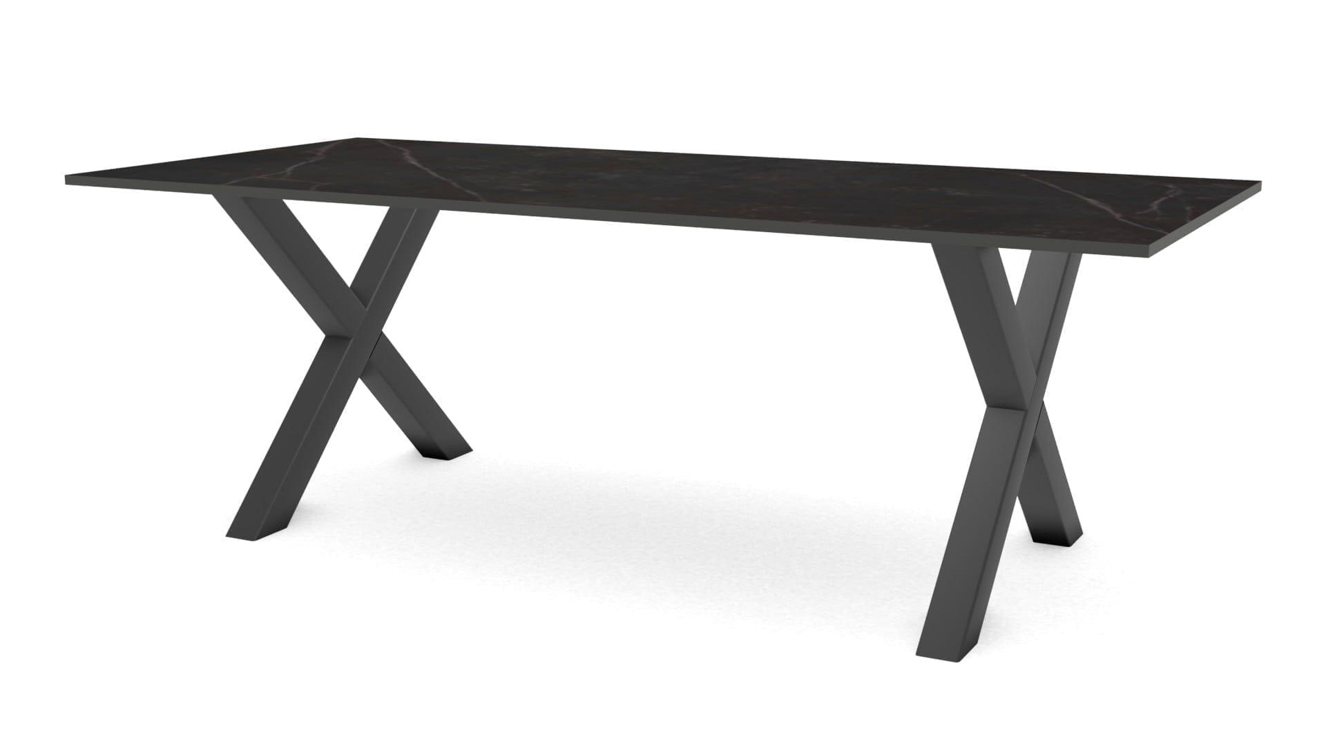 Rechthoekige keramieken tafel Sydney staal