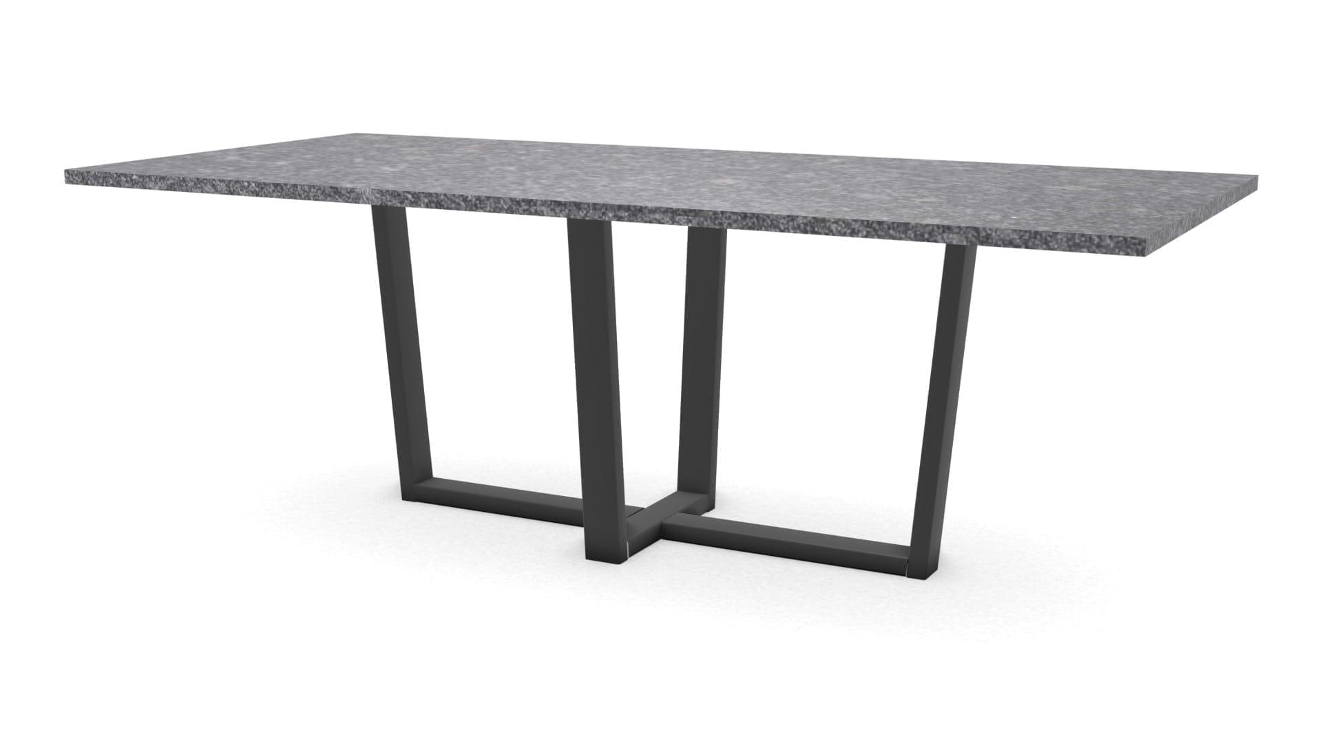 Rechthoekige natuurstenen tafel Geneve staal