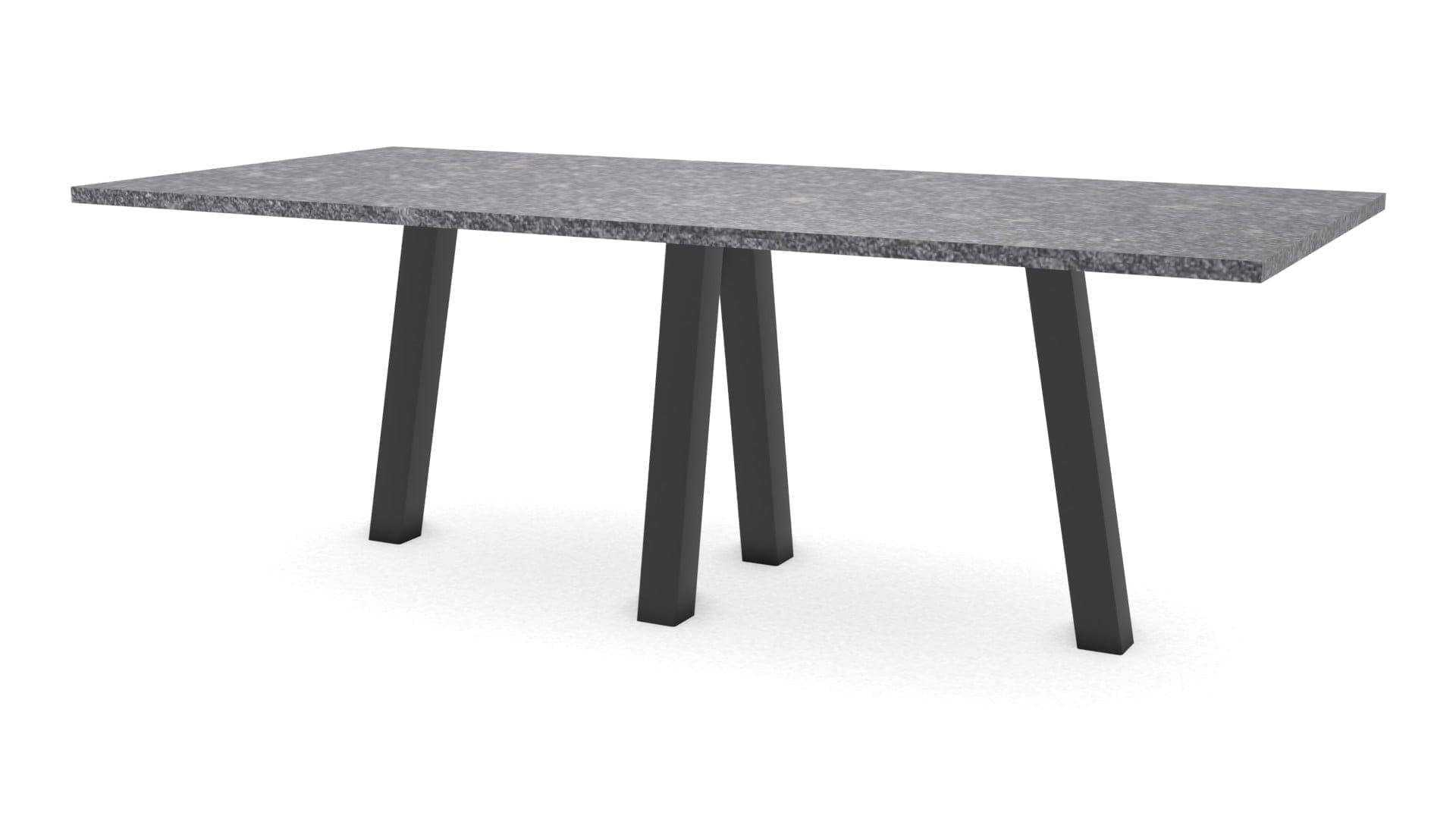 Rechthoekige natuurstenen tafel Praag staal