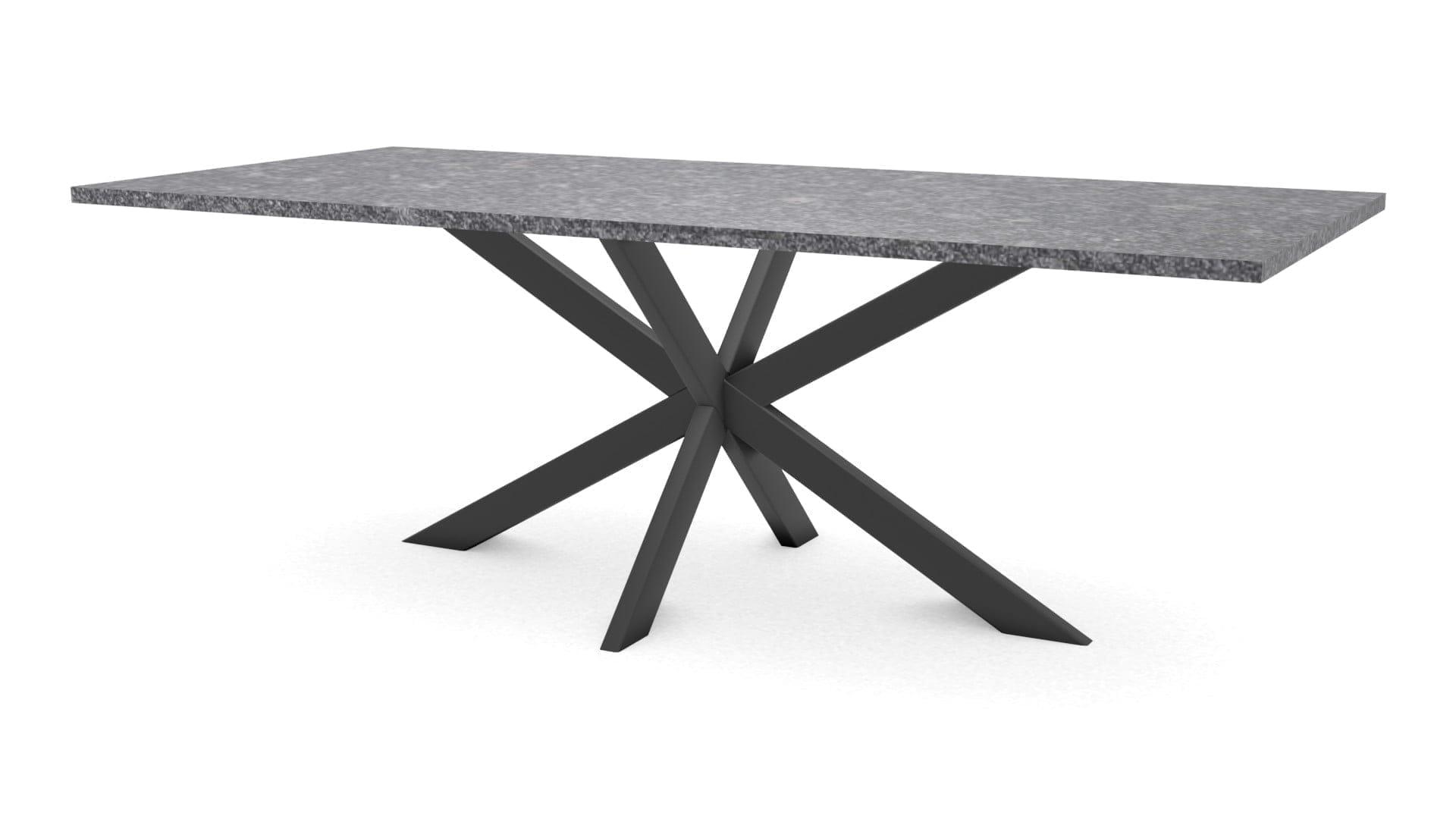 Rechthoekige natuurstenen tafel Riga 80×40 staal