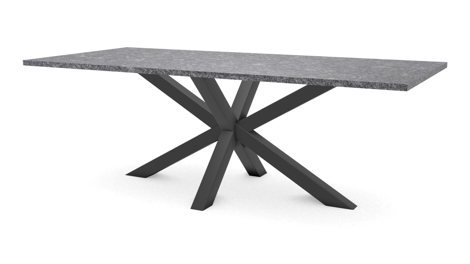 Rechthoekige natuurstenen tafel Riga 80×80 staal