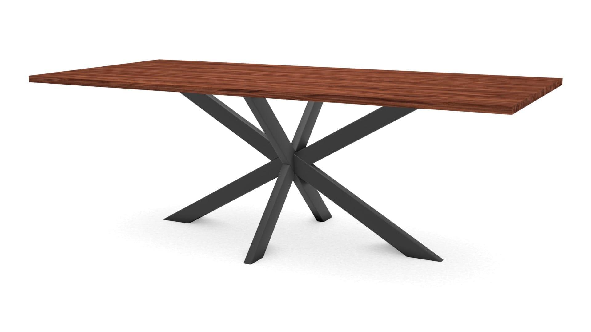 Rechthoekige notenhouten tafel Riga 80×40 staal
