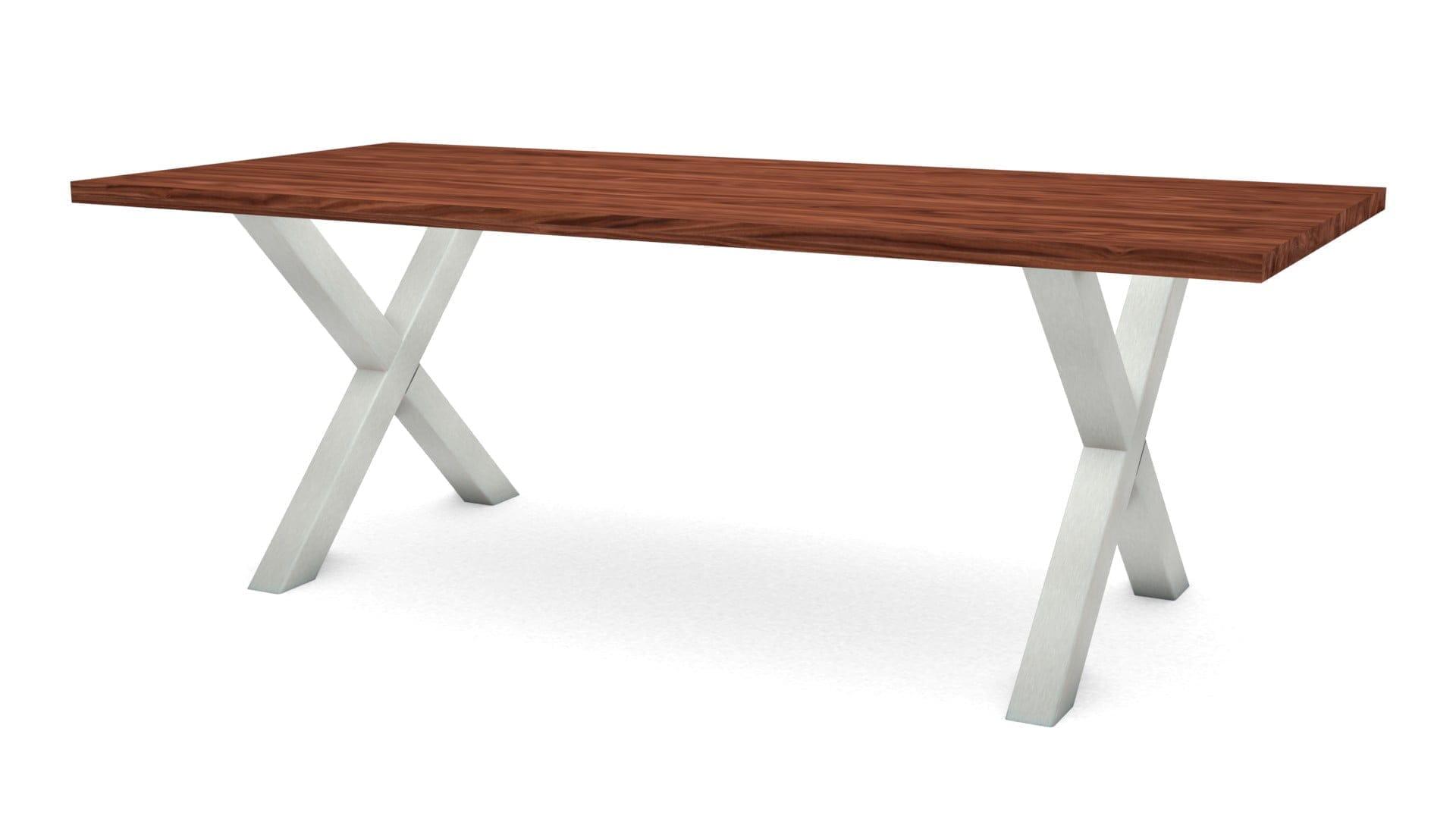 Rechthoekige notenhouten tafel Sydney RVS