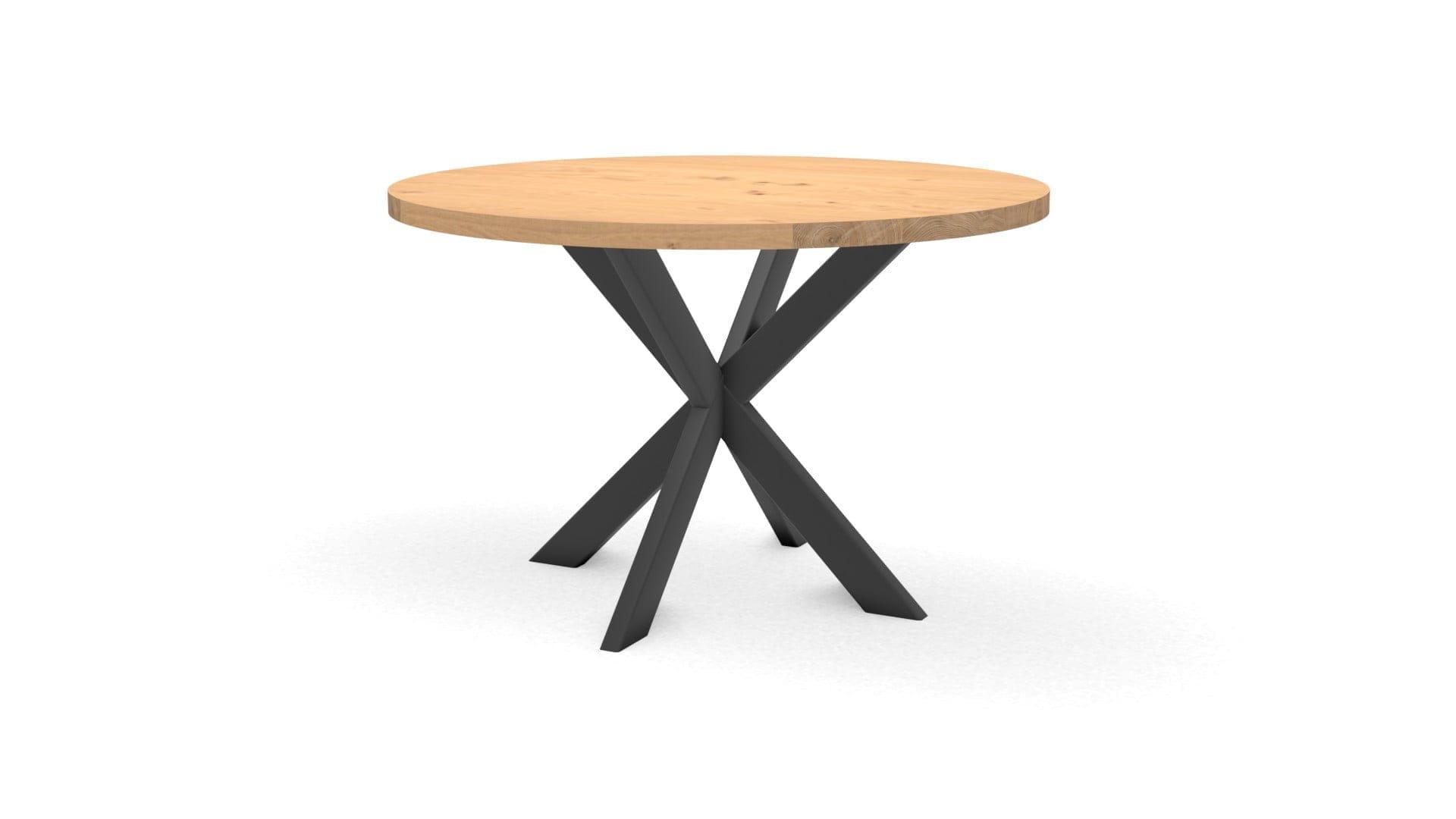Ronde eikenhouten tafel Riga 80x40 staal - 1