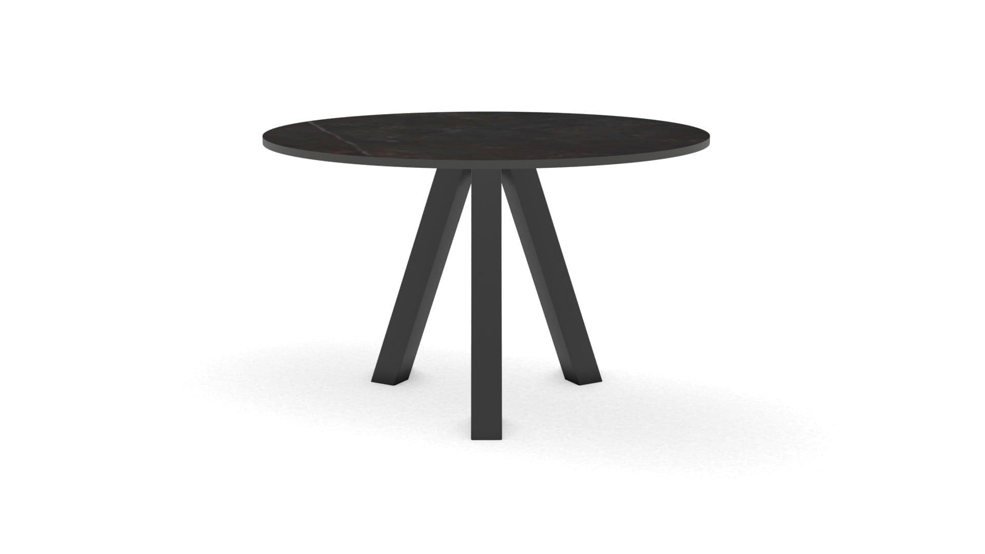 Ronde keramieken tafel Praag staal