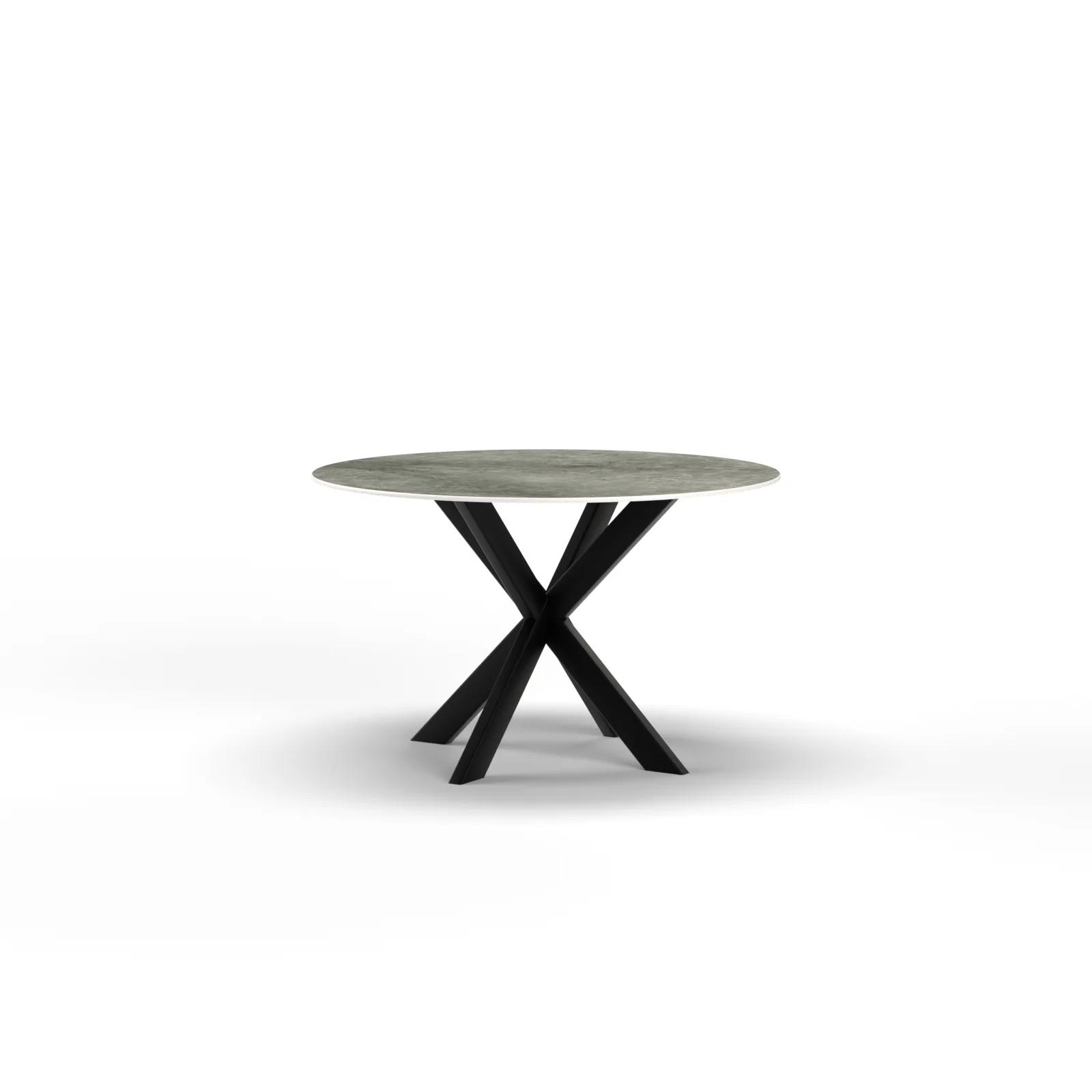 Ronde keramieken tafel Riga 80x40 staal — studio